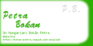 petra bokan business card